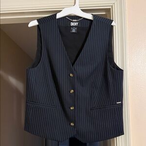DKNY Dark Blue Striped Vest
